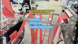 বড় ডিসপোজেবল ডেস্কক্লথ শীট স্বয়ংক্রিয় ভাঁজ রোলিং কাটিং মেশিন