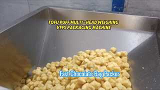 উচ্চ মানের হিমায়িত টোফু পাফ VFFS প্যাকেজিং লাইন 14-মাথা ওজনের সাথে